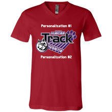 Load image into Gallery viewer, Track-white text 3005 Unisex Jersey SS V-Neck T-Shirt