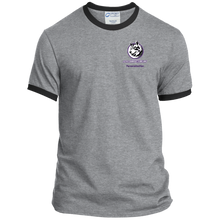 Load image into Gallery viewer, Logo with Purple custom text PC54R Port &amp; Co. Ringer Tee