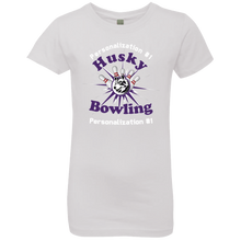 Load image into Gallery viewer, Bowling-white text NL3710 Girls' Princess T-Shirt