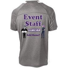 Load image into Gallery viewer, event-back_purple ST361 Sport-Tek Heather Colorblock Poly T-Shirt