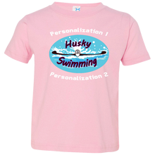 Load image into Gallery viewer, Swimming-white_text 3321 Toddler Jersey T-Shirt