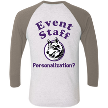 Load image into Gallery viewer, NL6051 Next Level Tri-Blend 3/4 Sleeve Baseball Raglan T-Shirt event