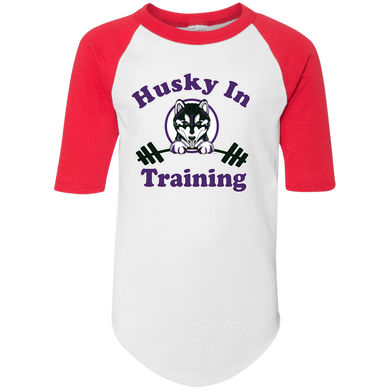 Husky in training 421 Augusta Youth Colorblock Raglan Jersey