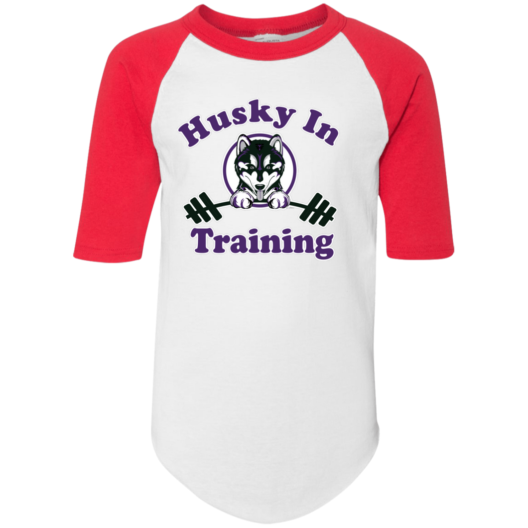 Husky in training 421 Augusta Youth Colorblock Raglan Jersey