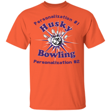 Load image into Gallery viewer, Bowling-purple text G500B Youth 5.3 oz 100% Cotton T-Shirt