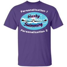 Load image into Gallery viewer, Swimming-white_text G500B Youth 5.3 oz 100% Cotton T-Shirt