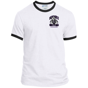 Wrestling-Purple-text PC54R Port & Co. Ringer Tee