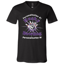 Load image into Gallery viewer, Bowling-white text 3005 Unisex Jersey SS V-Neck T-Shirt