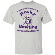 Load image into Gallery viewer, Bowling-purple text G500B Youth 5.3 oz 100% Cotton T-Shirt