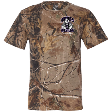 Wrestling-White-text 3980 Code V Short Sleeve Camouflage T-Shirt