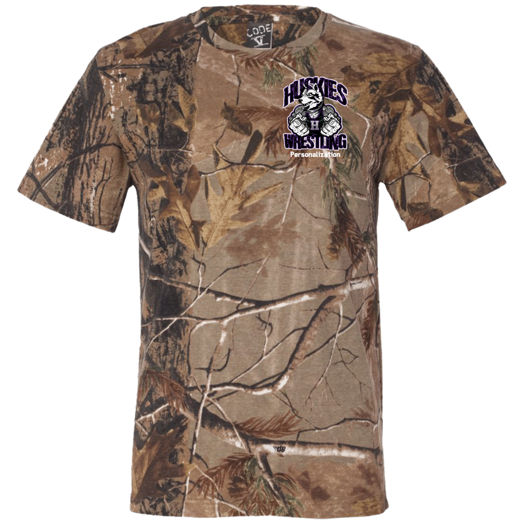 Wrestling-White-text 3980 Code V Short Sleeve Camouflage T-Shirt