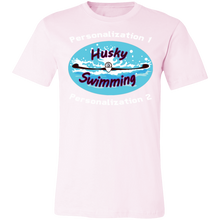 Load image into Gallery viewer, Swimming-white_text 3001C Unisex Jersey Short-Sleeve T-Shirt