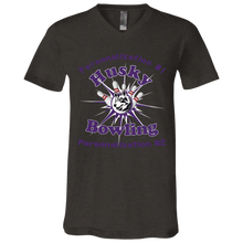 Load image into Gallery viewer, Bowling-purple text 3005 Unisex Jersey SS V-Neck T-Shirt