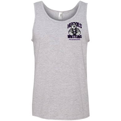 Wrestling-Purple-text 986 Anvil 100% Ringspun Cotton Tank Top