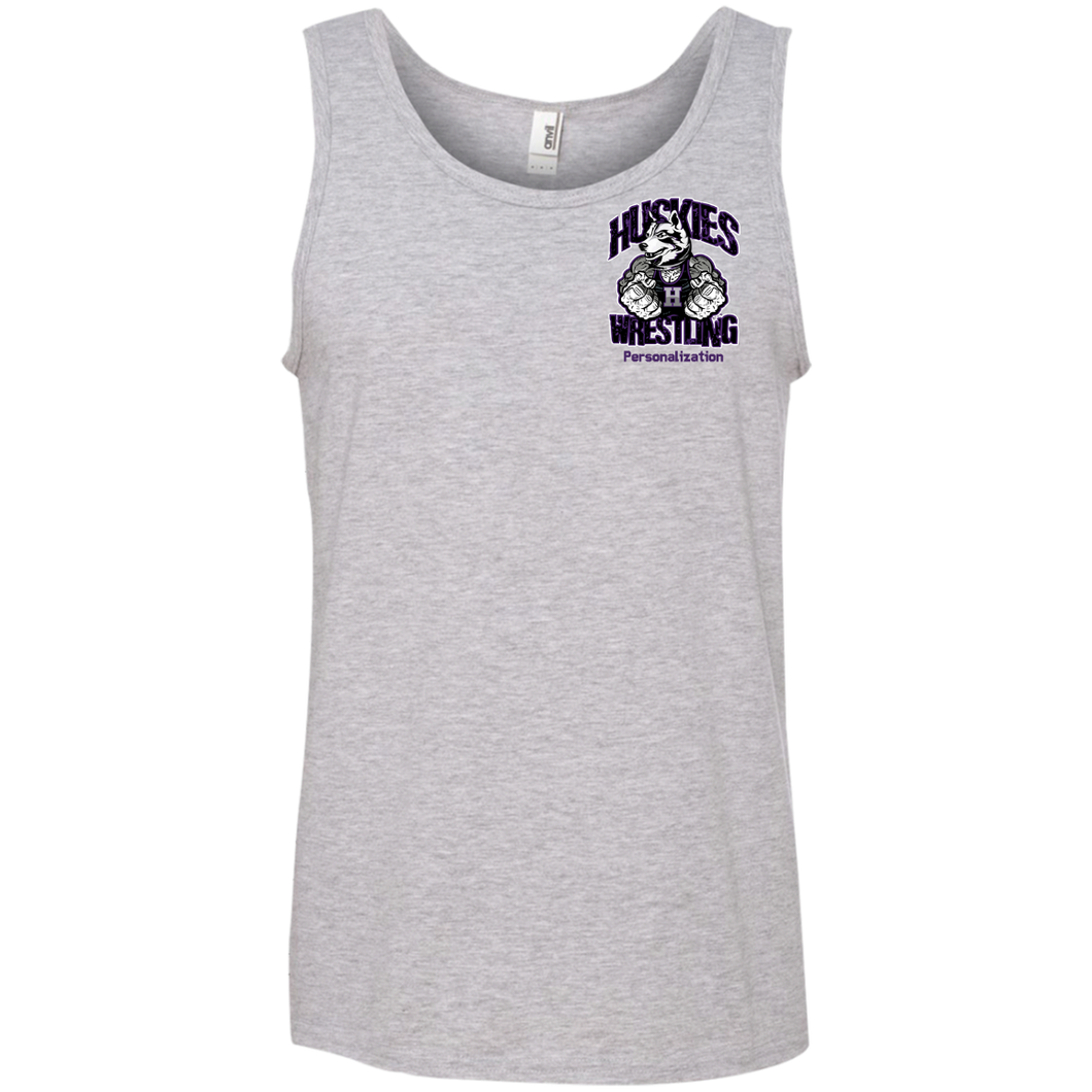 Wrestling-Purple-text 986 Anvil 100% Ringspun Cotton Tank Top