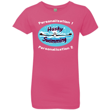 Load image into Gallery viewer, Swimming-white_text NL3710 Girls' Princess T-Shirt