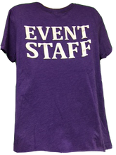 Load image into Gallery viewer, Purple Event Staff Ladies Short Sleeve T-Shirts (Can be Purchased by Event Staff Personnel Only)
