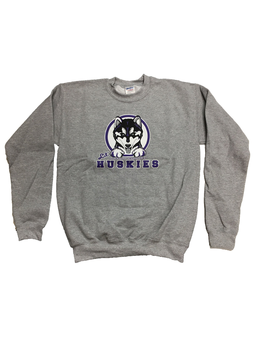 Long Sleeve Grey Youth Lil' Huskies Sweatshirt