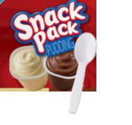 Chocolate or Vanilla Pudding W/ Spoon