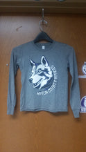 Load image into Gallery viewer, Grey Long Sleeve Youth T-Shirt w/ Husky Logo - Large
